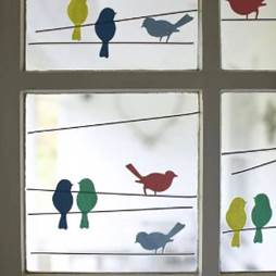 Bird Window Stickers Kids love to decorate their rooms and this is something that they can get exited about. 10 little plastic birds stickers in beautiful translucent colours that will alight on 10 wire stickers that they can place anywhere they want on their windows. They can be re-used and do not leave a residue on the glass. It’s simple to do, with a very effective result. £12.50